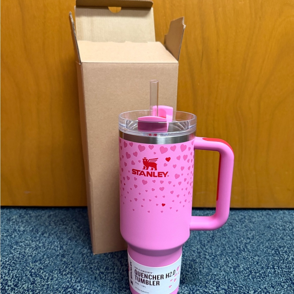 Stanley Pink Heart Quencher Tumbler